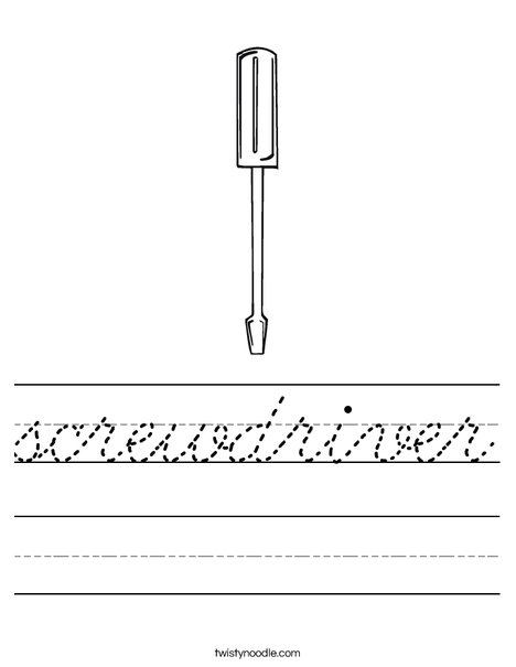 Flathead Screwdriver Worksheet