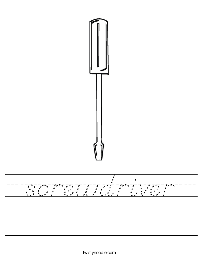 screwdriver Worksheet