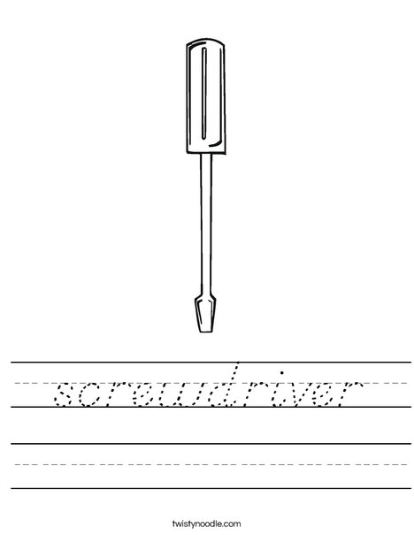 Flathead Screwdriver Worksheet