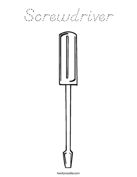 Flathead Screwdriver Coloring Page