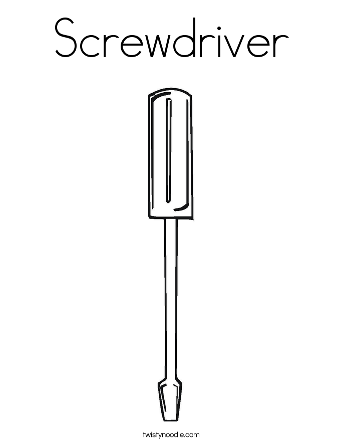 Screwdriver Coloring Page