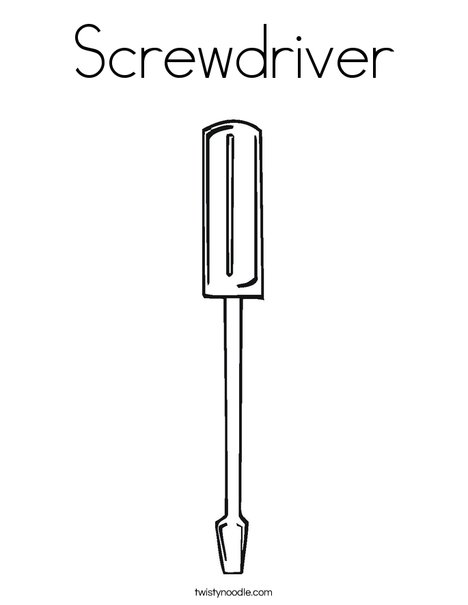 Flathead Screwdriver Coloring Page