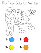 Flip Flop Color by Number Coloring Page