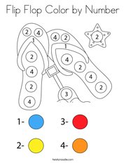 Flip Flop Color by Number Coloring Page