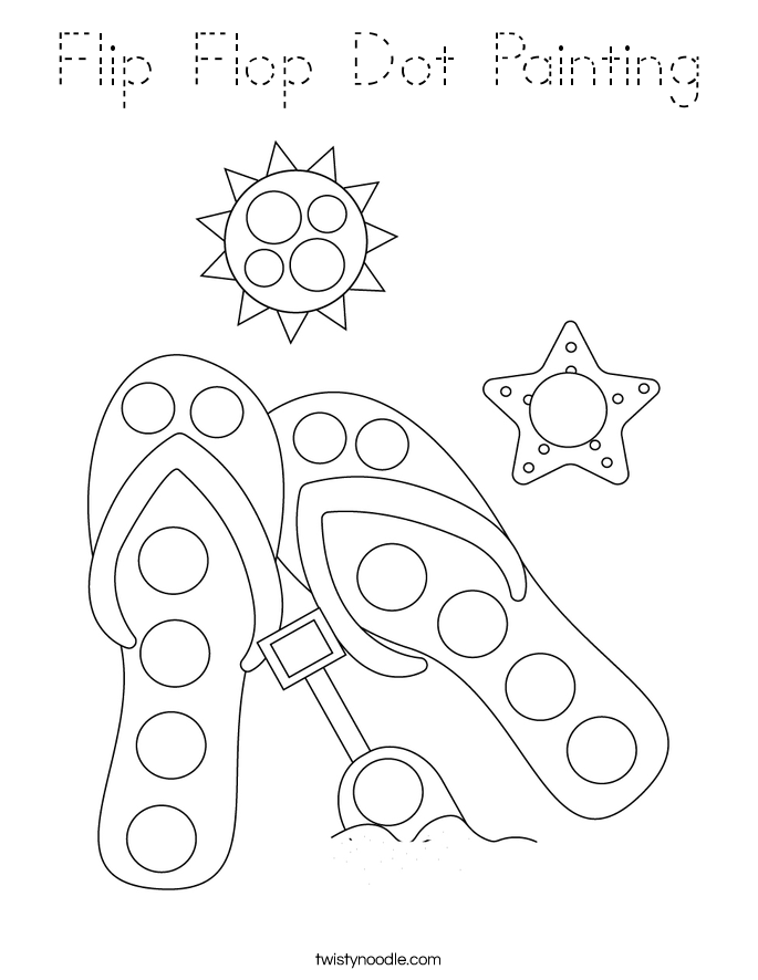 Flip Flop Dot Painting Coloring Page
