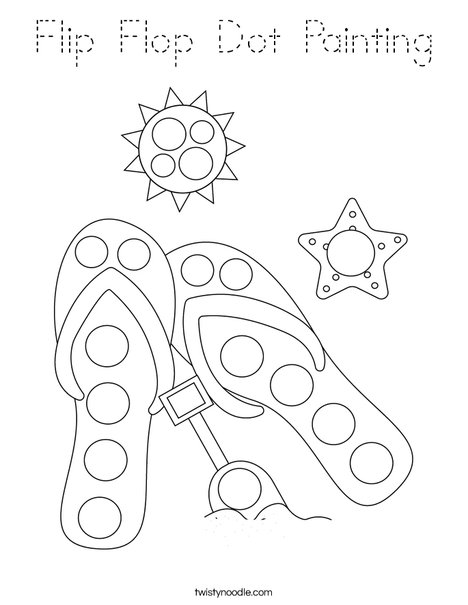 Flip Flop Dot Painting Coloring Page