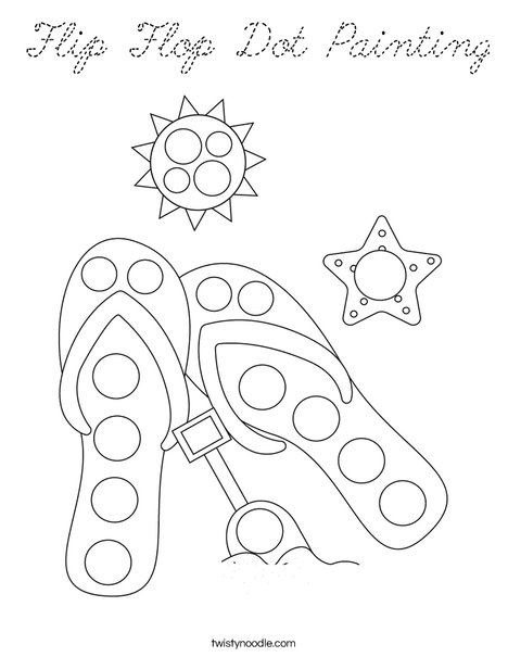 Flip Flop Dot Painting Coloring Page