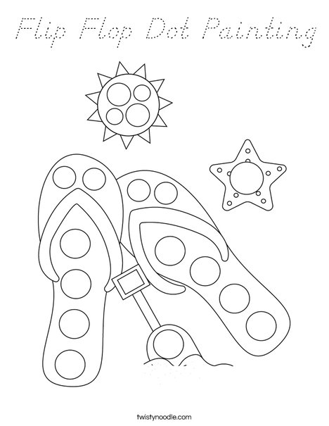 Flip Flop Dot Painting Coloring Page