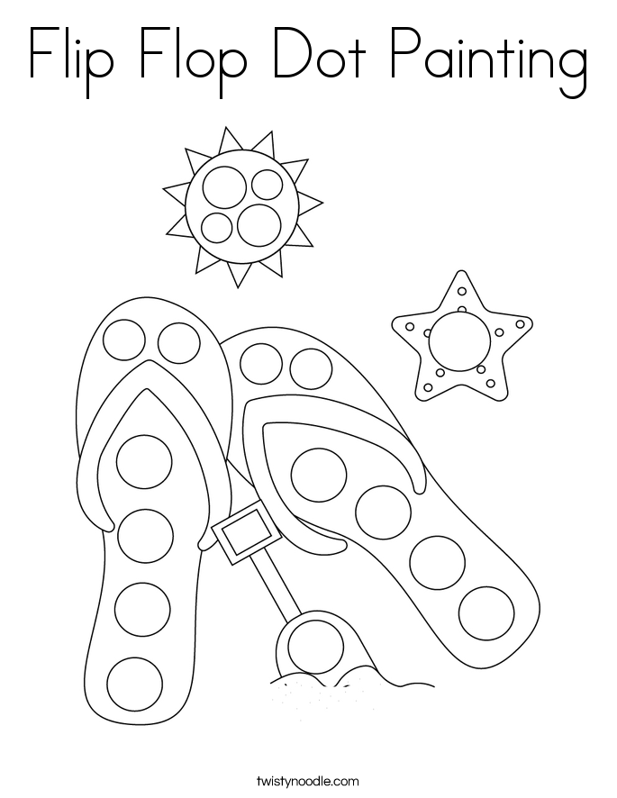 Flip Flop Dot Painting Coloring Page