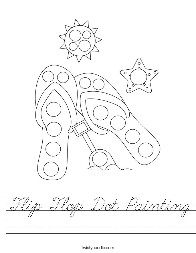 Flip Flop Dot Painting Worksheet