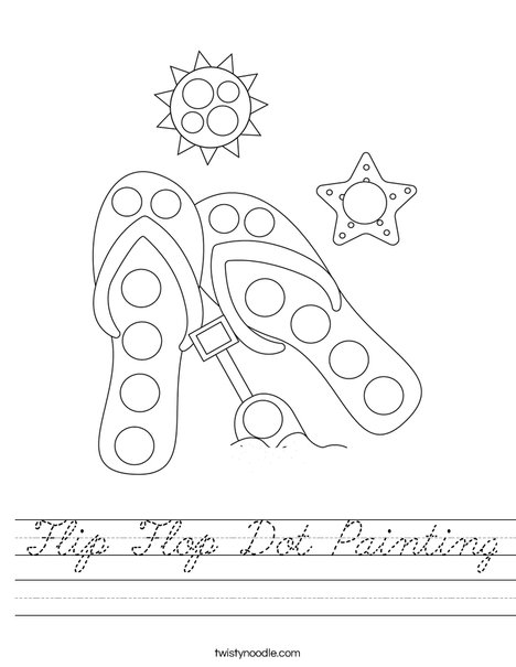 Flip Flop Dot Painting Worksheet