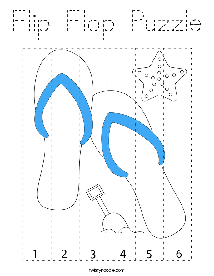 Flip Flop Puzzle Coloring Page