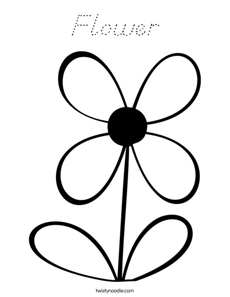 Flower with 4 Petals Coloring Page
