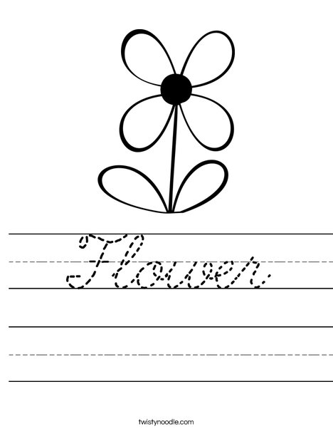 Flower with 4 Petals Worksheet