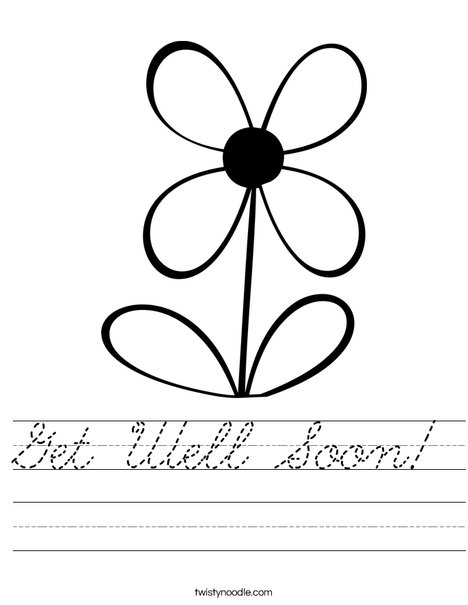 Flower with 4 Petals Worksheet