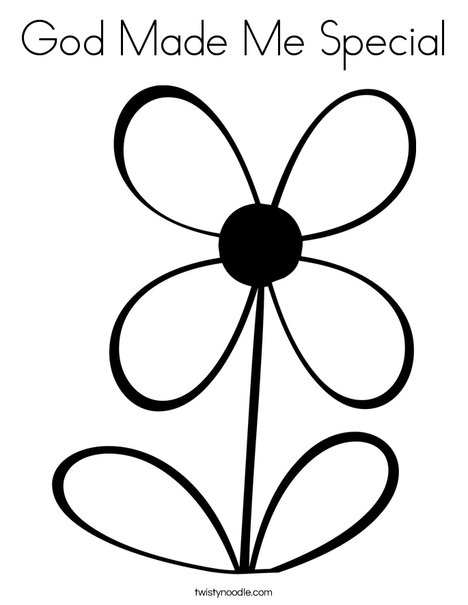 Flower with 4 Petals Coloring Page
