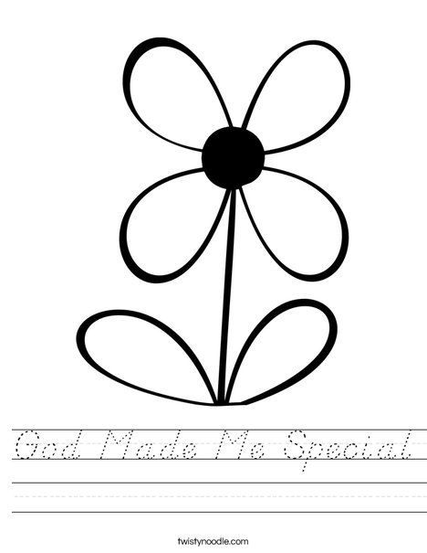 Flower with 4 Petals Worksheet