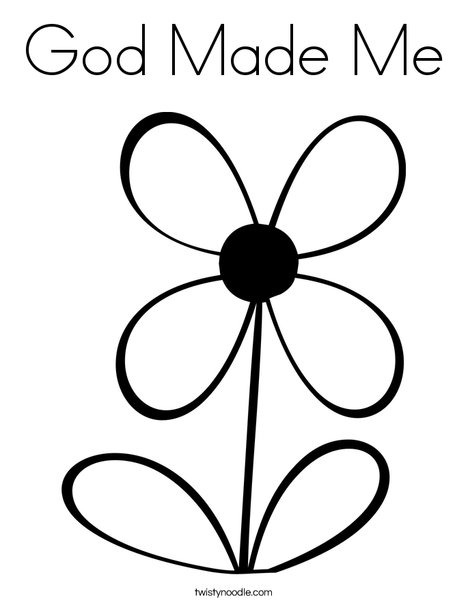 Flower with 4 Petals Coloring Page