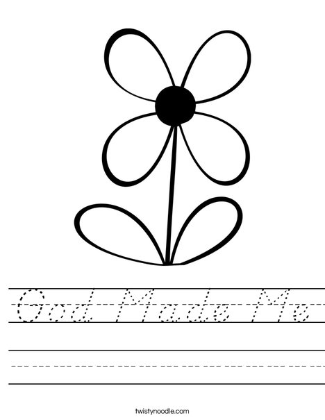 Flower with 4 Petals Worksheet
