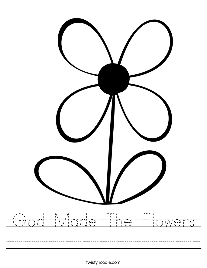 God Made The Flowers Worksheet