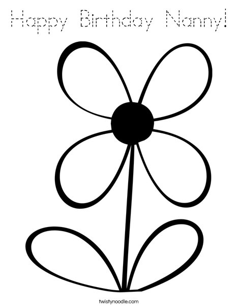 Flower with 4 Petals Coloring Page