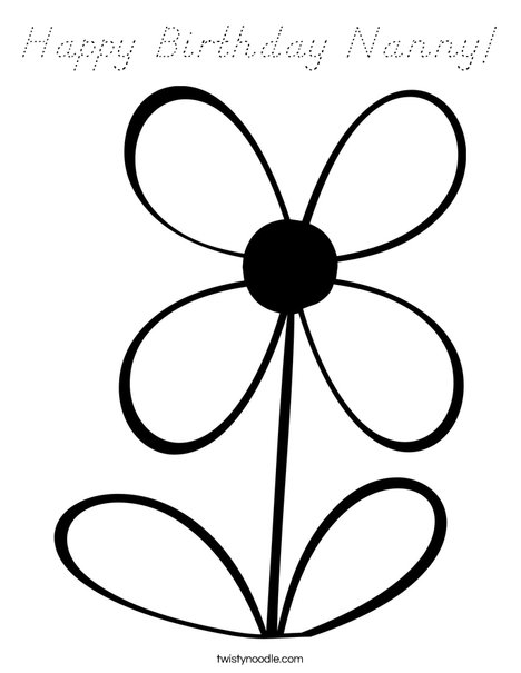 Flower with 4 Petals Coloring Page