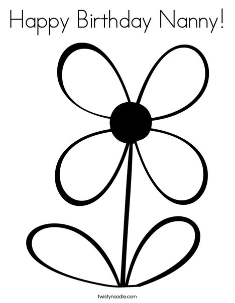 Flower with 4 Petals Coloring Page