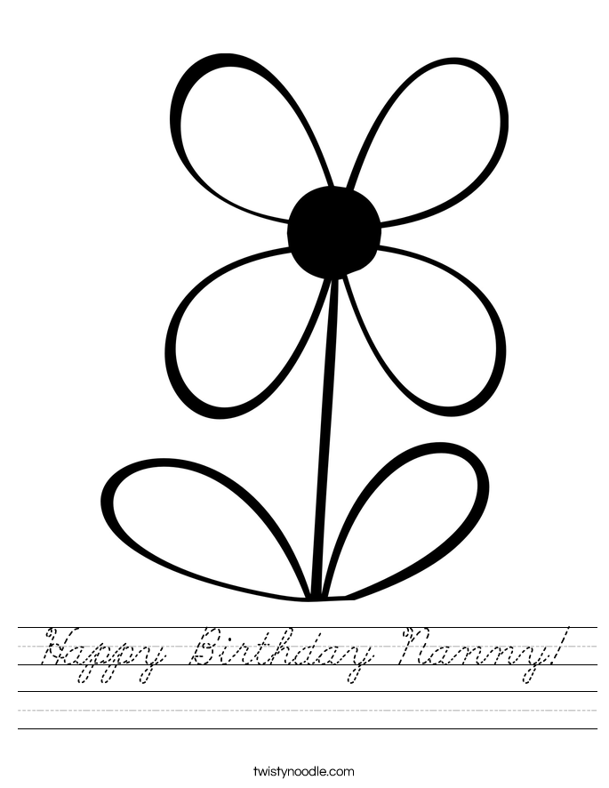 Happy Birthday Nanny! Worksheet