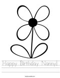 Happy Birthday Nanny! Worksheet