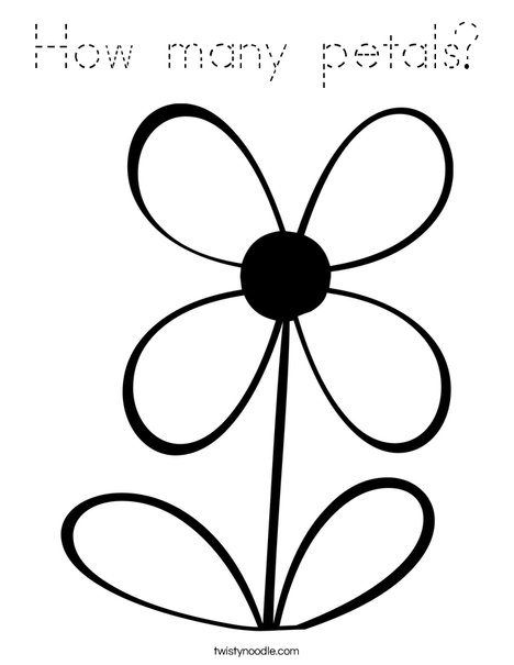 Flower with 4 Petals Coloring Page