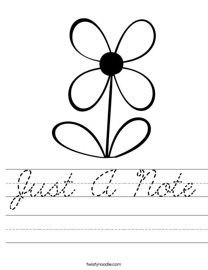 Just A Note Worksheet