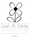 Just A Note Worksheet
