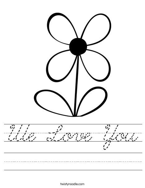 Flower with 4 Petals Worksheet