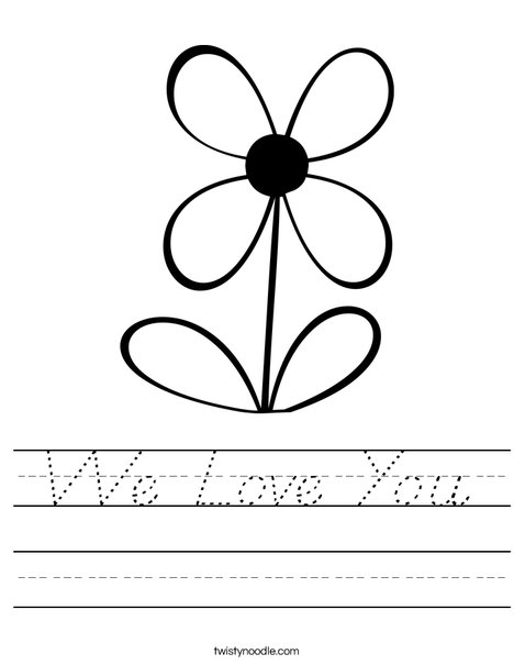 Flower with 4 Petals Worksheet