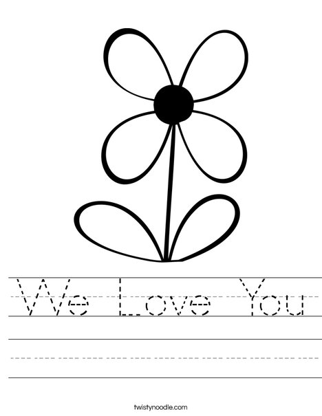 Flower with 4 Petals Worksheet