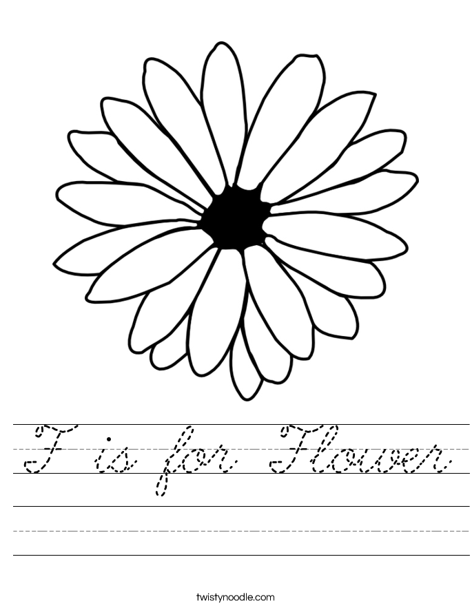 F is for Flower Worksheet