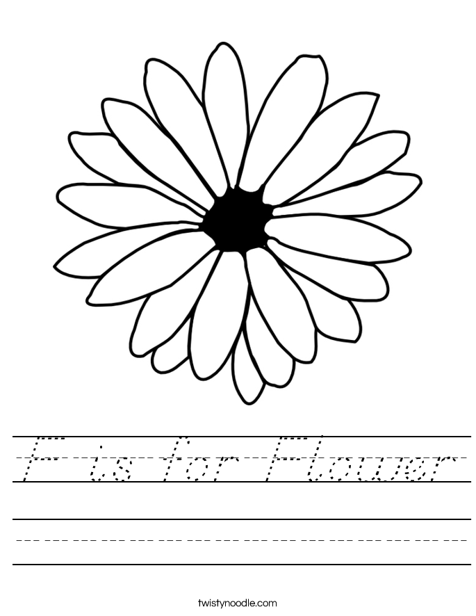 F is for Flower Worksheet