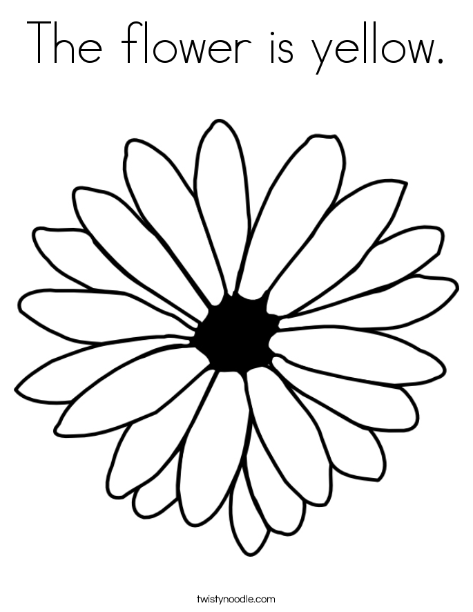 The flower is yellow Coloring Page - Twisty Noodle