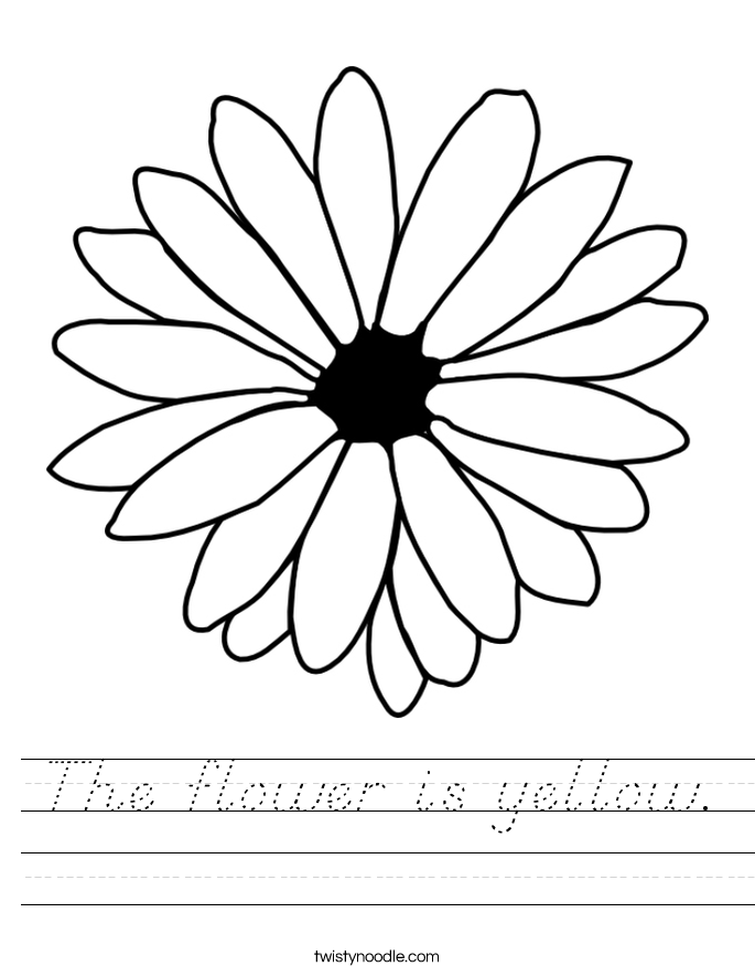 The flower is yellow. Worksheet