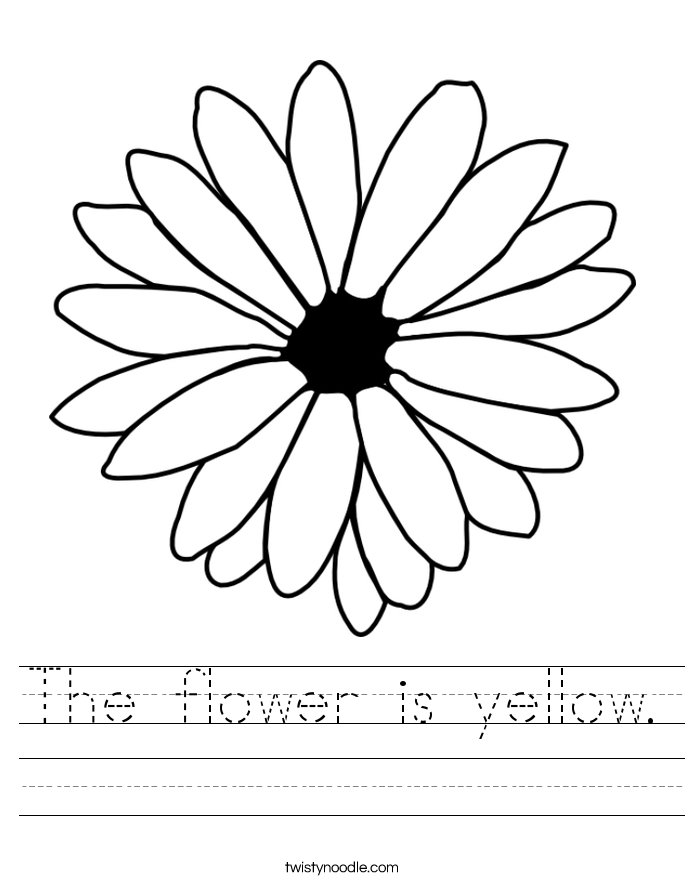 The flower is yellow Worksheet - Twisty Noodle