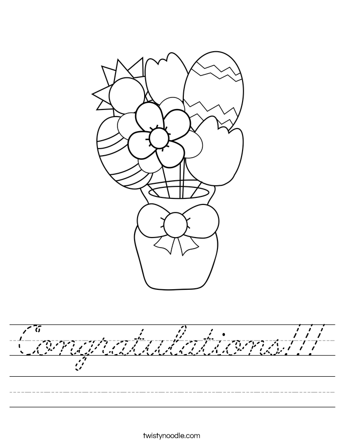 Congratulations!!! Worksheet