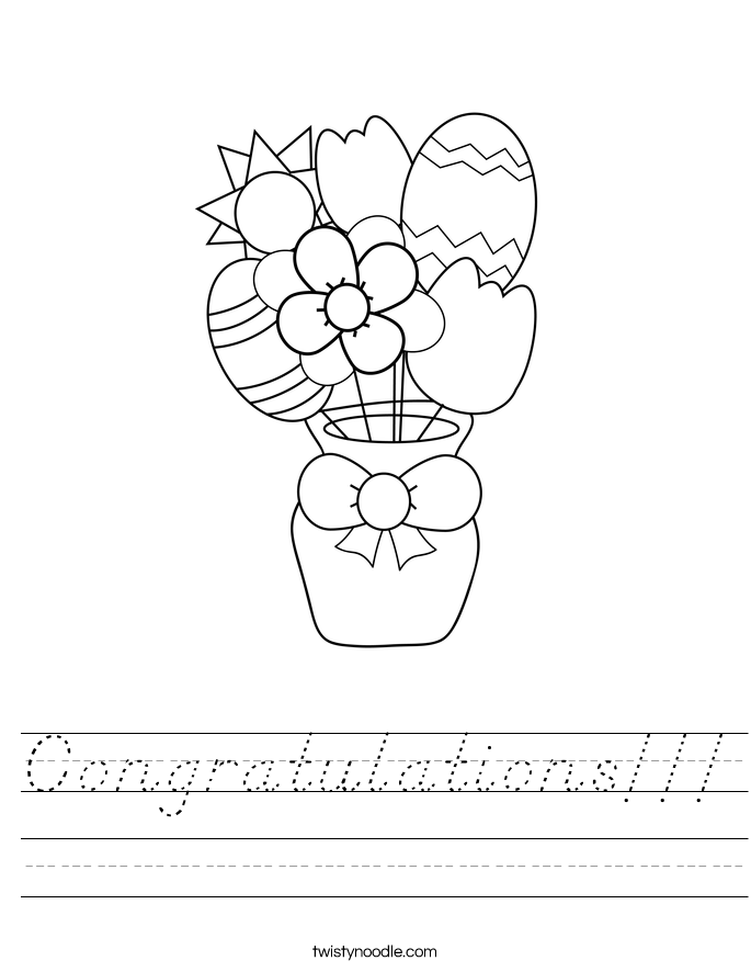 Congratulations!!! Worksheet