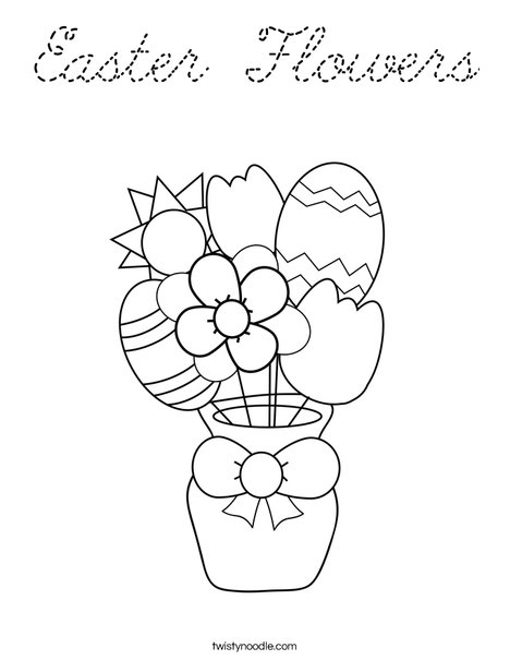 Easter Flowers Coloring Page