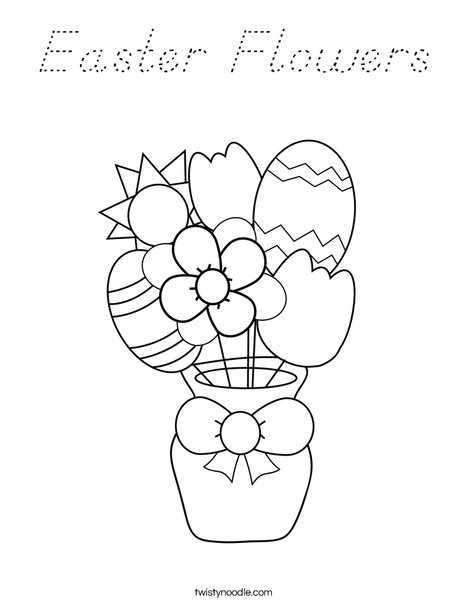 Easter Flowers Coloring Page
