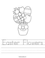 Easter Flowers Handwriting Sheet