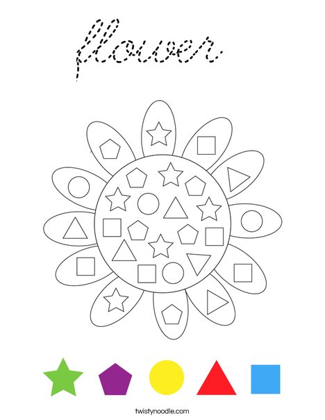 Flower Color by Code Coloring Page