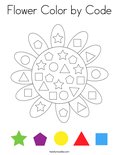 Flower Color by Code Coloring Page