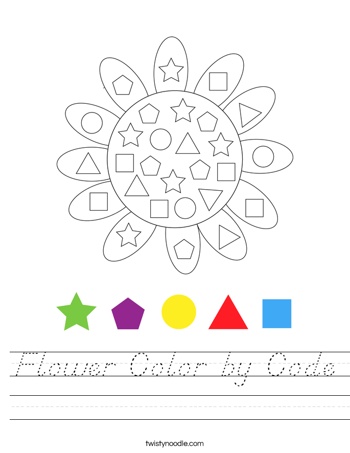 Flower Color by Code Worksheet