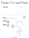Flower Cut and Paste Coloring Page