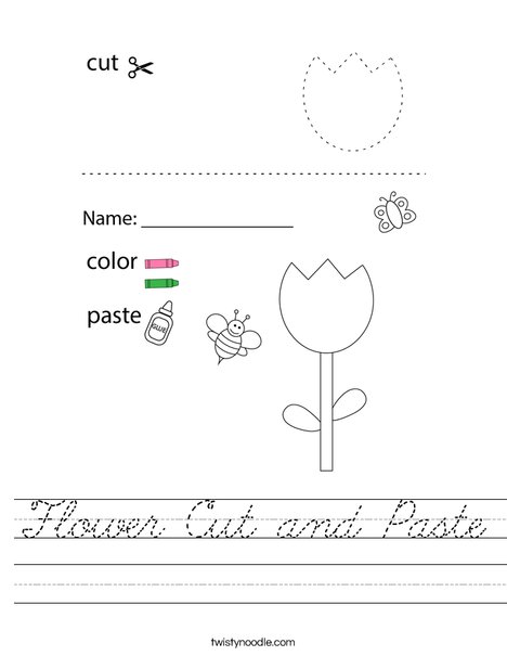 Flower Cut and Paste Worksheet